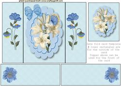 Pretty Little Lily in Blue Scalloped Frame, Gatefold
