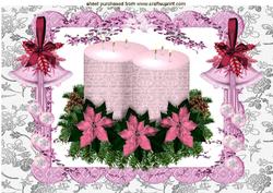 Pink Christmas Candles, Pink Bells, A4