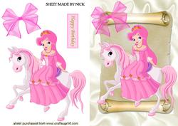 My Little Pink Pony with Princess on a Scroll