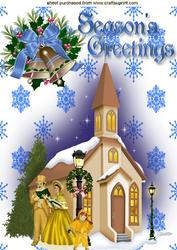 Church with Carol Singers in the Snow, A4