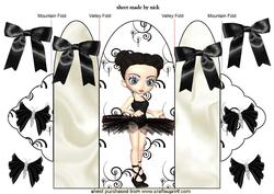 Sweet Little Ballerina in Black Tu Tu, Trifold