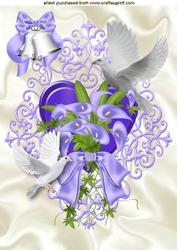 Lilac Lillies and White Doves A4