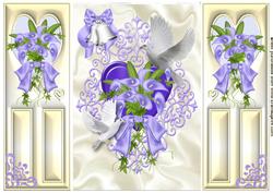 Lilac Lillies and White Doves, Gatefold