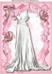 Beautiful White Satin Evening Dress & Shoes A4