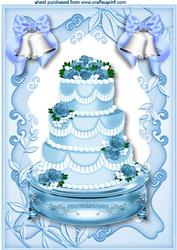 Blue Wedding Cake with Bells, A4