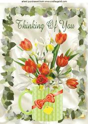 Thinking of You! Pretty Mug with Tulips A4