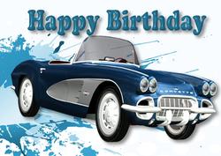Blue Sports Car on Abstract Background A4