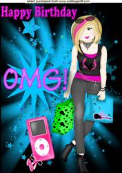 Omg! Teenager with Pink Mobile A4