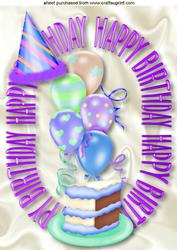 Fun Birthday Card with Yummy Cake A4