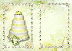 Beautiful Lemon Wedding Cake & Cream Rose A5 Insert