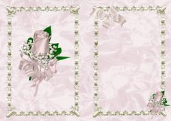 Pink Rose Corsage in Pearl & Diamond Frame, A5 Insert