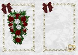 Bouquet of Red & White Roses A5 Insert