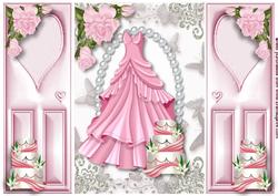 Pink Party Dress, Pink Rose, & Cake, Gatefold