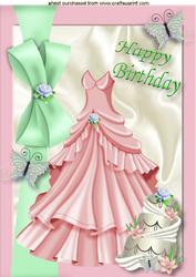 Mint Green and Peach Dress with Cake A4