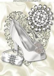 White Diamond Shoe with Diamond Flower A4