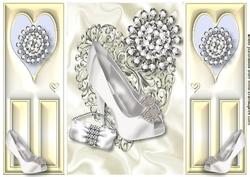 White Diamond Shoe with Diamond Flower, Gatefold