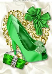 Green with Envy! Diamond Shoe with Bow A4
