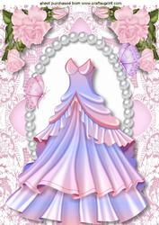 Pretty Lilac & Pink Party Dress with Butterflies A4