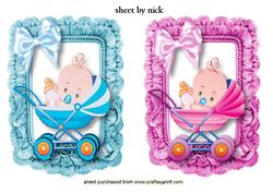 Blue for a Boy, Pink for a Girl in Frill Frame, Toppers