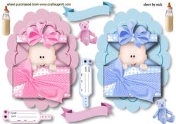 All Wrapped Up in a Bow, Baby Boy/baby Girl Toppers