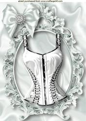 Just Beautiful White Basque in Ornate Frame, A4
