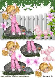 Little Kiki in Pink with Pink Poodle