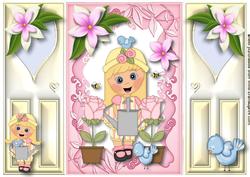 How Sweet is My Garden with Pink Roses, Gatefold