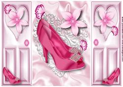 Pink Diamond Shoes, with Butterflies, Gatefold