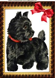 Scottie Dog with Red Bow, A4