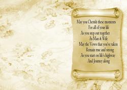 Wedding A5 Insert with Verse in Gold on a Scroll