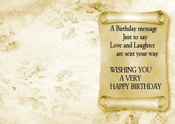 Birthday A5 Verse on a Gold Scroll