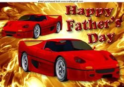 Red Sports Car on Gold Effect Background A4