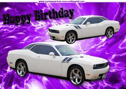White Car on Abstract Effect Background A4