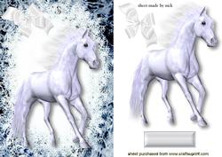 White Horse in Snowflake Frame