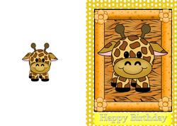 Little Baby Giraffe A5 Card