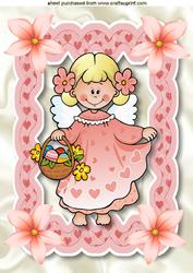 Sweet Little Angel in Peach Frame A4