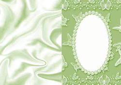 Elegant Pearl and Butterfly A5 Insert in Moss
