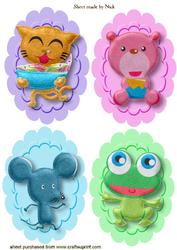 Cute Felt Animal Toppers in Frames