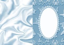 Elegant Sky Blue A5 Insert with Pearls and Butterflies