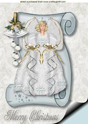 Silver Christmas Angel on a Scroll A4