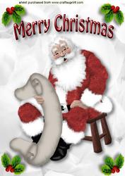 Santa with His Christmas List A4