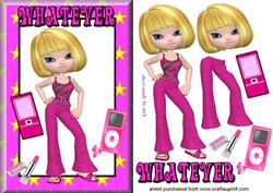 Teenager with Attitude in Pink Star Frame