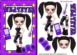 Teenager with Attitude in Purple Star Frame