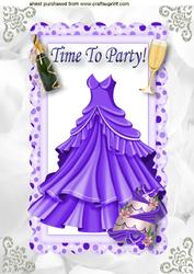 Time to Party! Dress in Purple, Cake & Champers A4