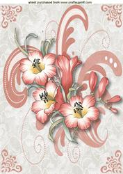 Peach Flowers & Flourishes A4