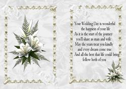 White Bouquet of Flowers with Wedding Verse A5