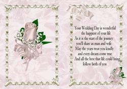 Pink Rose in Pearl Wedding Frame with Verse A5