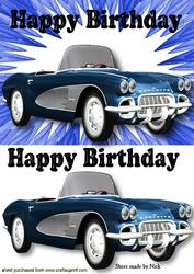 Blue Sports Car for Birthday