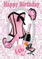 Lady in Pink, Basque, Pink Champagne, and Rose, A4