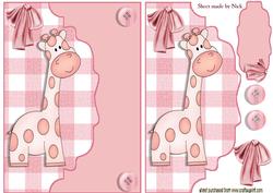 Cute Giraffe, Scalloped Envelope